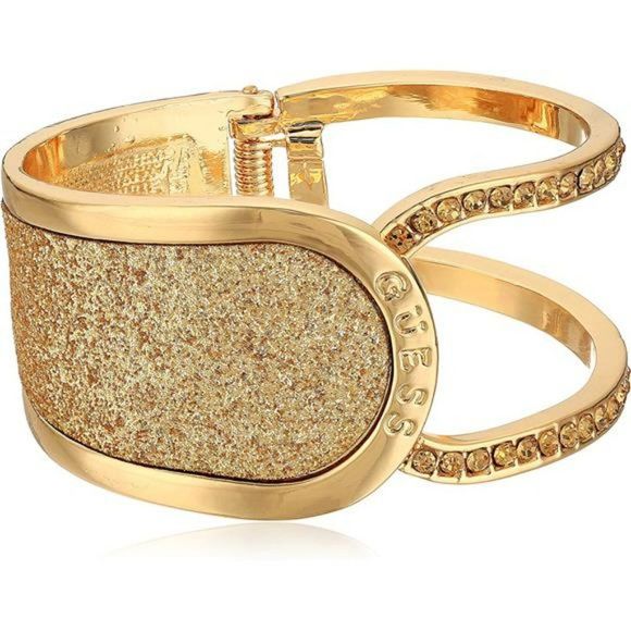 Jewelry - Guess Hinged with Stones and Glitter Bangle Bracelet